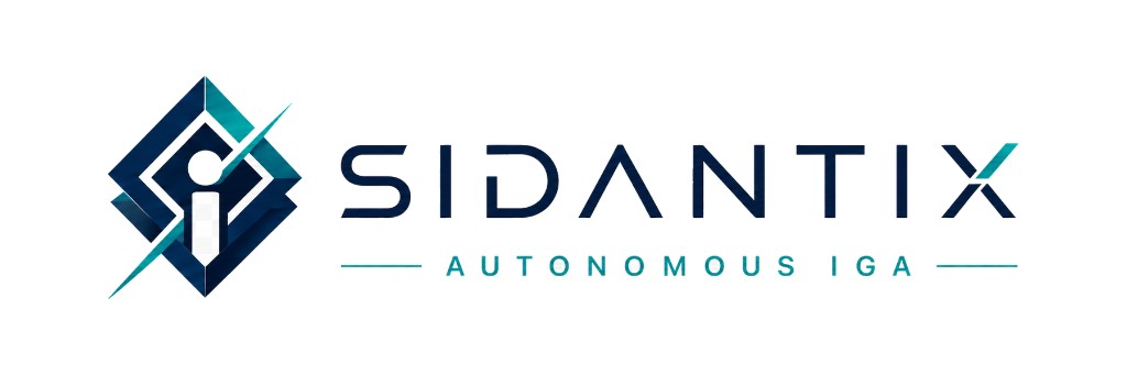 SidantiX horizontal wordmark, dark on light